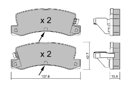 Комплект тормозных колодок AISIN BPTO-2907